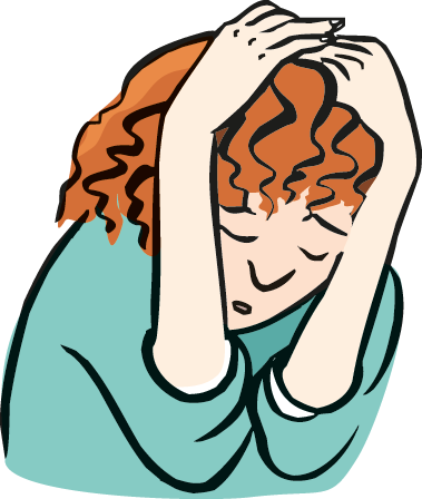 Eine Frau hat große Probleme. Sie weiß nicht, was sie machen soll.